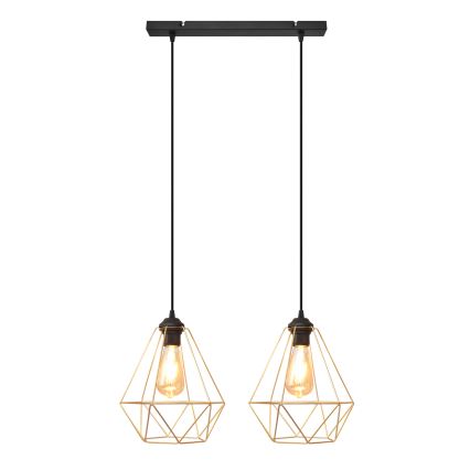 Chandelier on a string KARO 2xE27/15W/230V gold/black