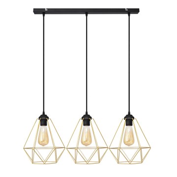 Chandelier on a string KARO 3xE27/15W/230V gold/black
