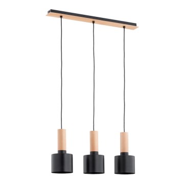 Chandelier on a string KASTEL RETRO 3xE27/60W/230V beige/black