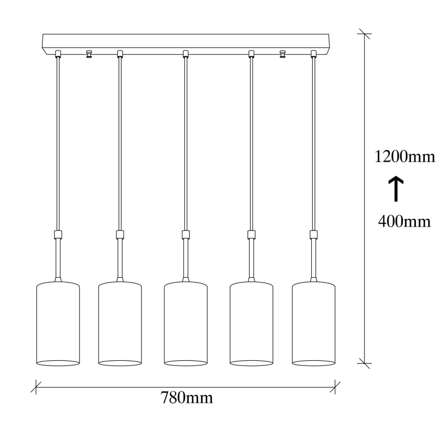 Chandelier on a string KEM 5xE27/40W/230V