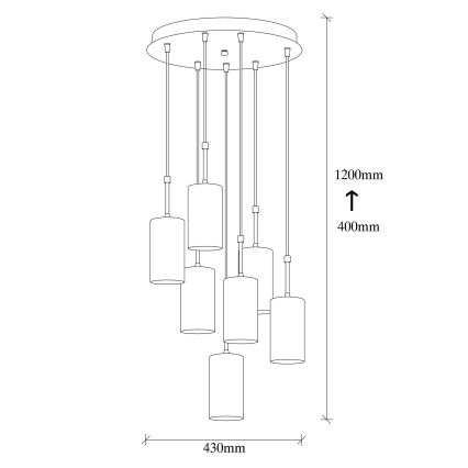 Chandelier on a string KEM 7xE27/40W/230V