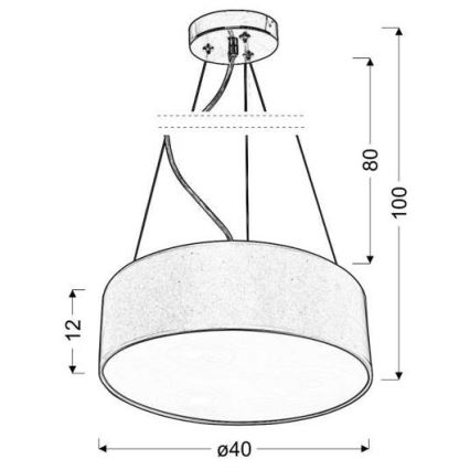 Chandelier on a string KIOTO 3xE27/40W/230V