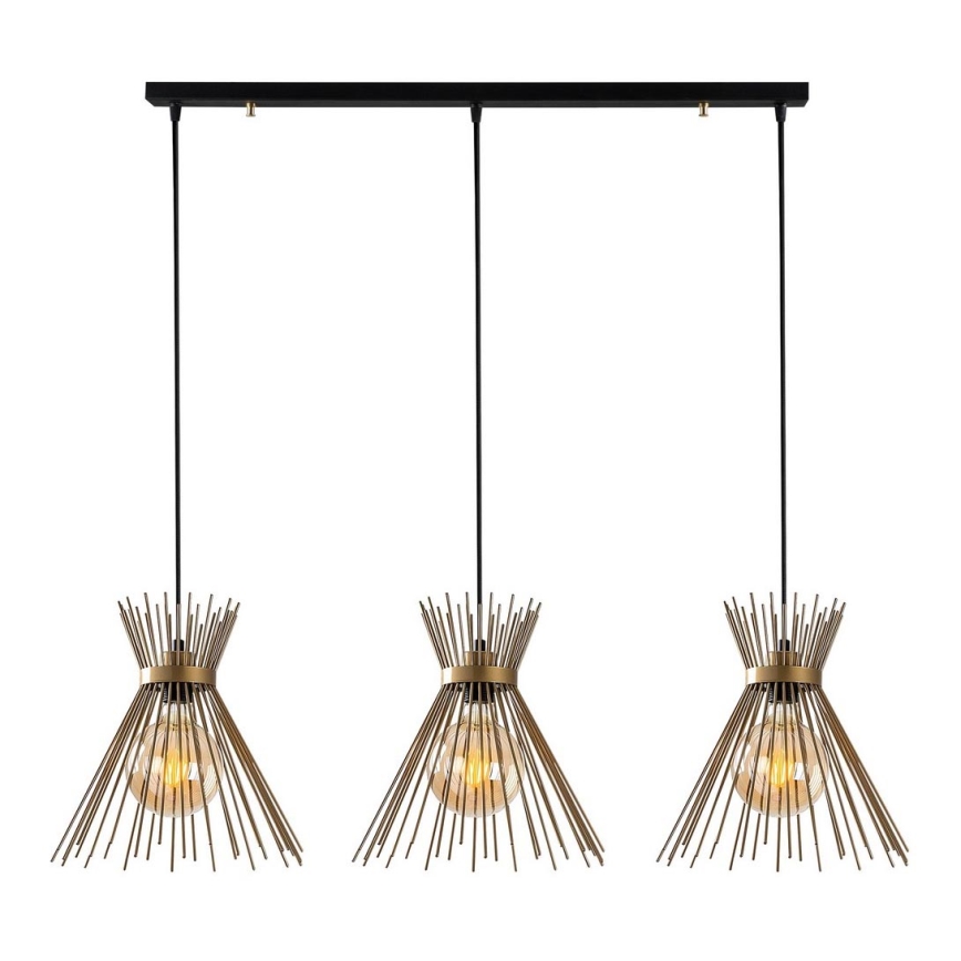 Chandelier on a string KIRPI 3xE27/40W/230V gold