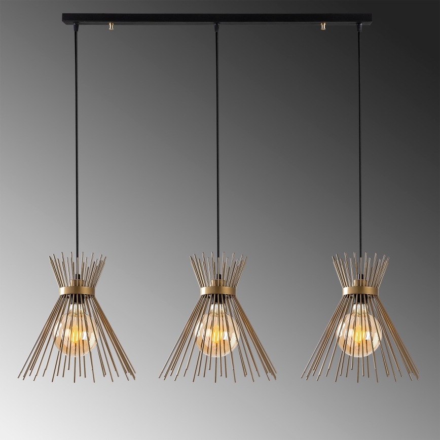 Chandelier on a string KIRPI 3xE27/40W/230V gold