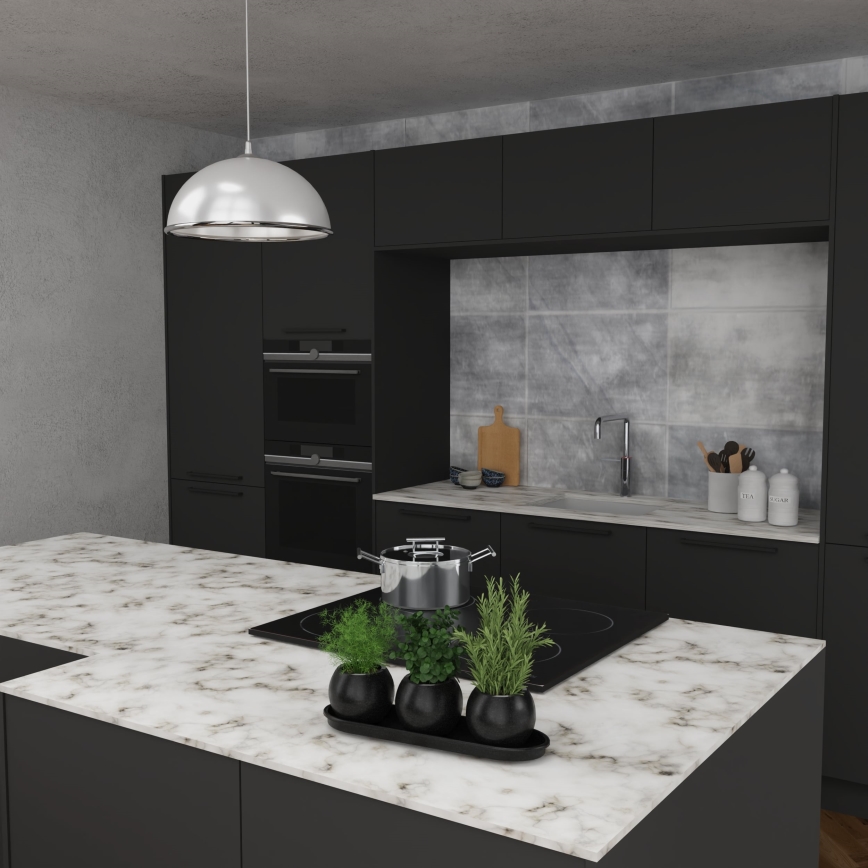 Chandelier on a string KITCHEN 1xE27/15W/230V white/shiny chrome