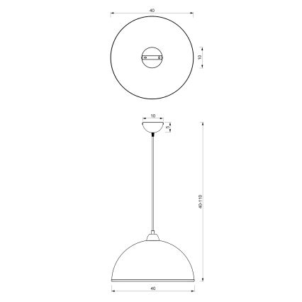 Chandelier on a string KITCHEN 1xE27/15W/230V white/shiny chrome