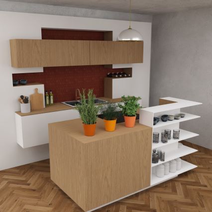 Chandelier on a string KITCHEN 1xE27/15W/230V white/gold