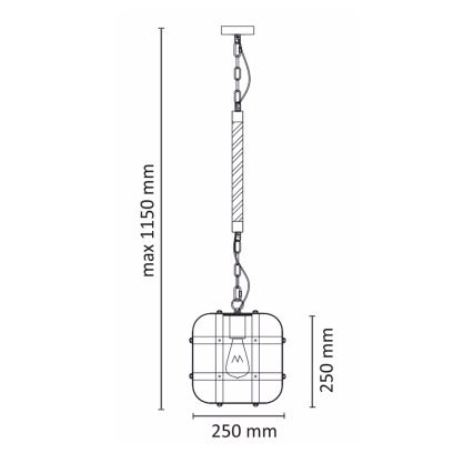 Chandelier on a string KLATKA 1xE27/10W/230V