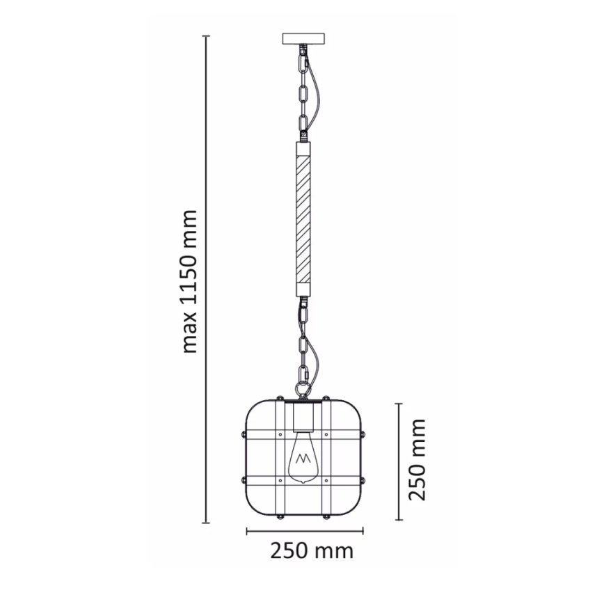 Chandelier on a string KLATKA 1xE27/10W/230V