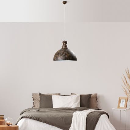 Chandelier on a string KURE 1xE27/40W/230V d. 40 cm grey