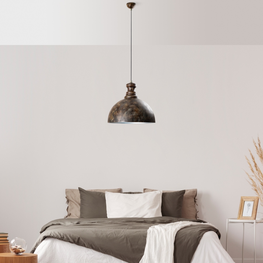 Chandelier on a string KURE 1xE27/40W/230V d. 40 cm grey