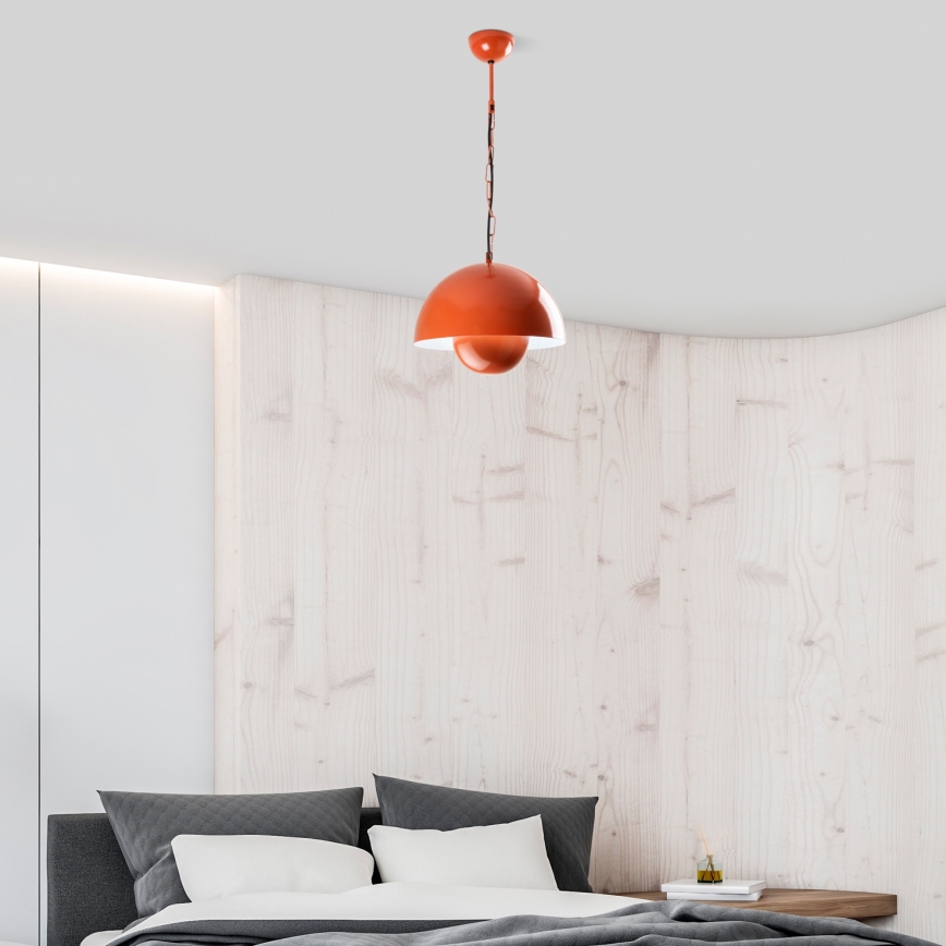 Chandelier on a string KURE 1xE27/40W/230V orange