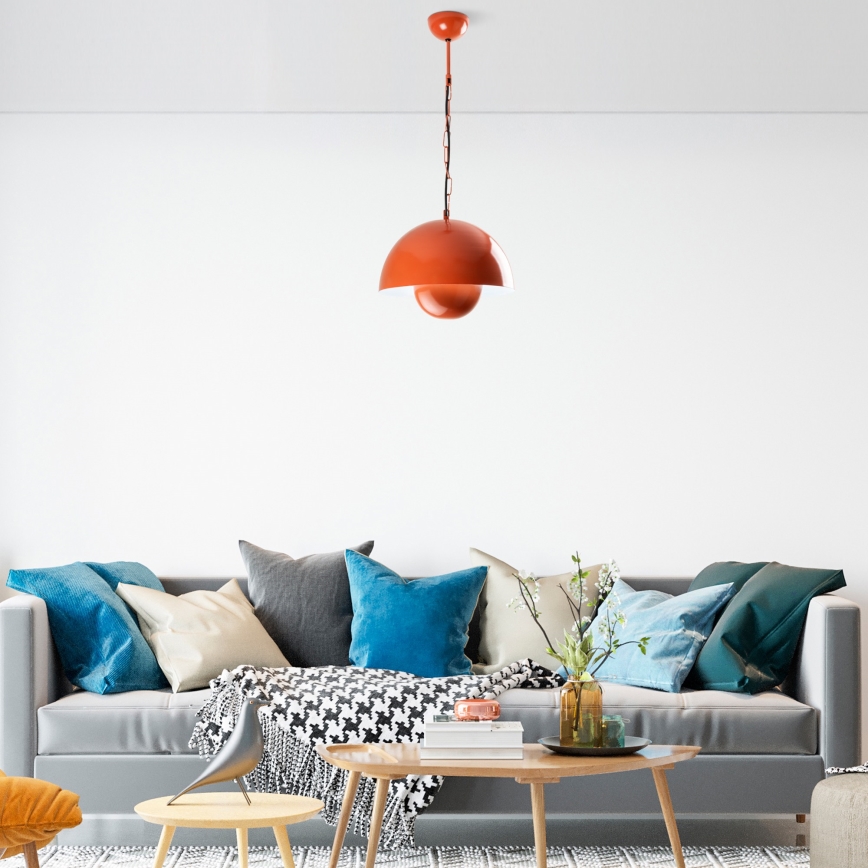 Chandelier on a string KURE 1xE27/40W/230V orange