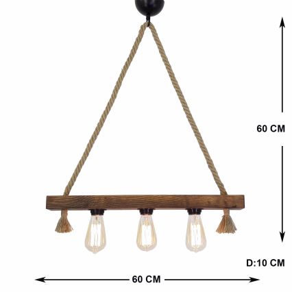 Chandelier on a string KUTUK 3xE27/40W/230V