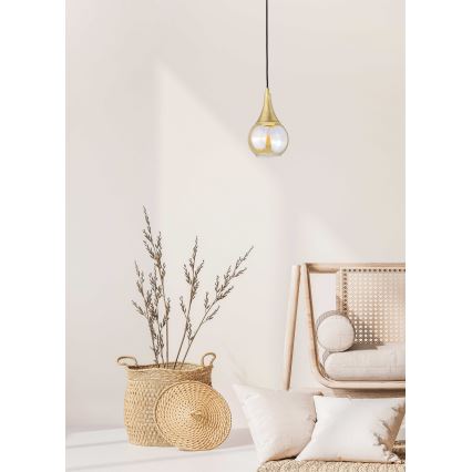 Chandelier on a string LACRIMA HONEY 1xE27/60W/230V