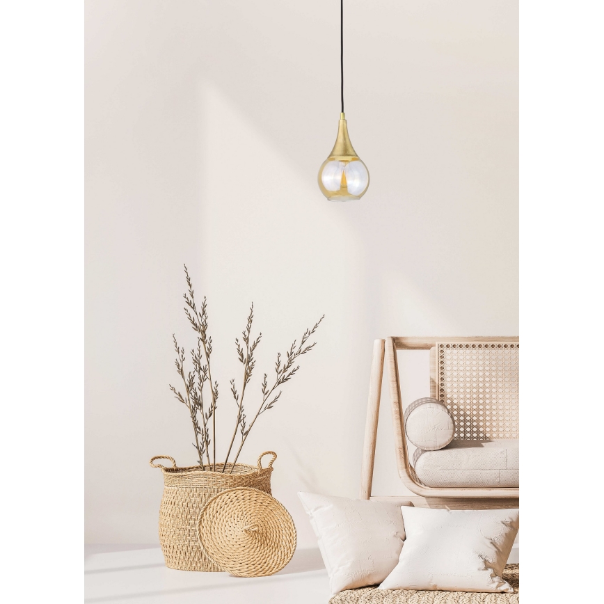 Chandelier on a string LACRIMA HONEY 1xE27/60W/230V