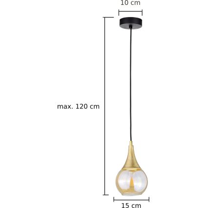 Chandelier on a string LACRIMA HONEY 1xE27/60W/230V