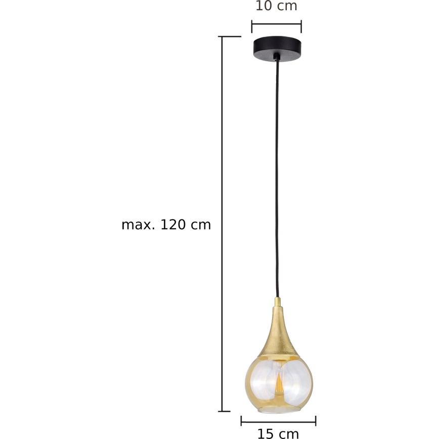 Chandelier on a string LACRIMA HONEY 1xE27/60W/230V