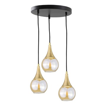 Chandelier on a string LACRIMA HONEY 3xE27/60W/230V d. 30 cm