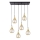 Chandelier on a string LACRIMA HONEY 6xE27/60W/230V black/gold/smoky beige