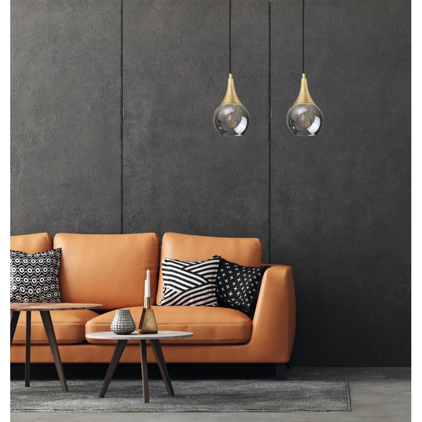 Chandelier on a string LACRIMA SMOKY 2xE27/60W/230V