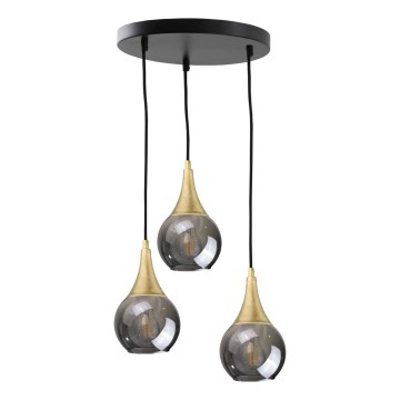 Chandelier on a string LACRIMA SMOKY 3xE27/60W/230V d. 30 cm