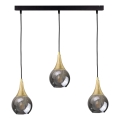 Chandelier on a string LACRIMA SMOKY 3xE27/60W/230V