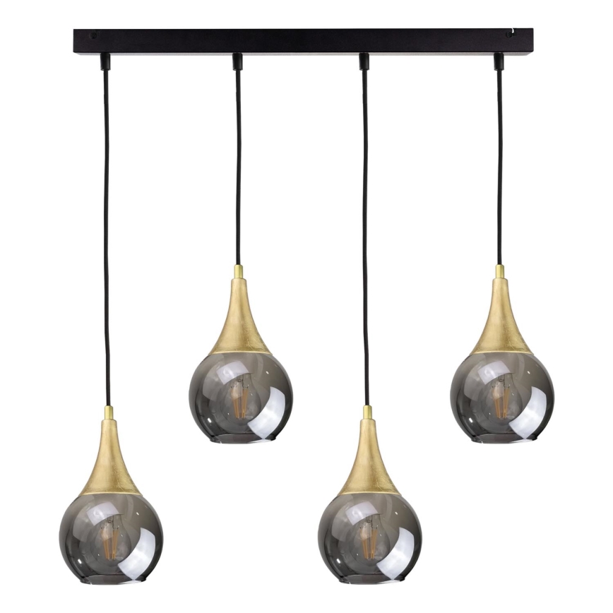 Chandelier on a string LACRIMA SMOKY 4xE27/60W/230V