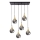 Chandelier on a string LACRIMA SMOKY 6xE27/60W/230V black/gold/smoky black
