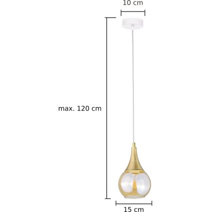 Chandelier on a string LACRIMA WHITE 1xE27/60W/230V