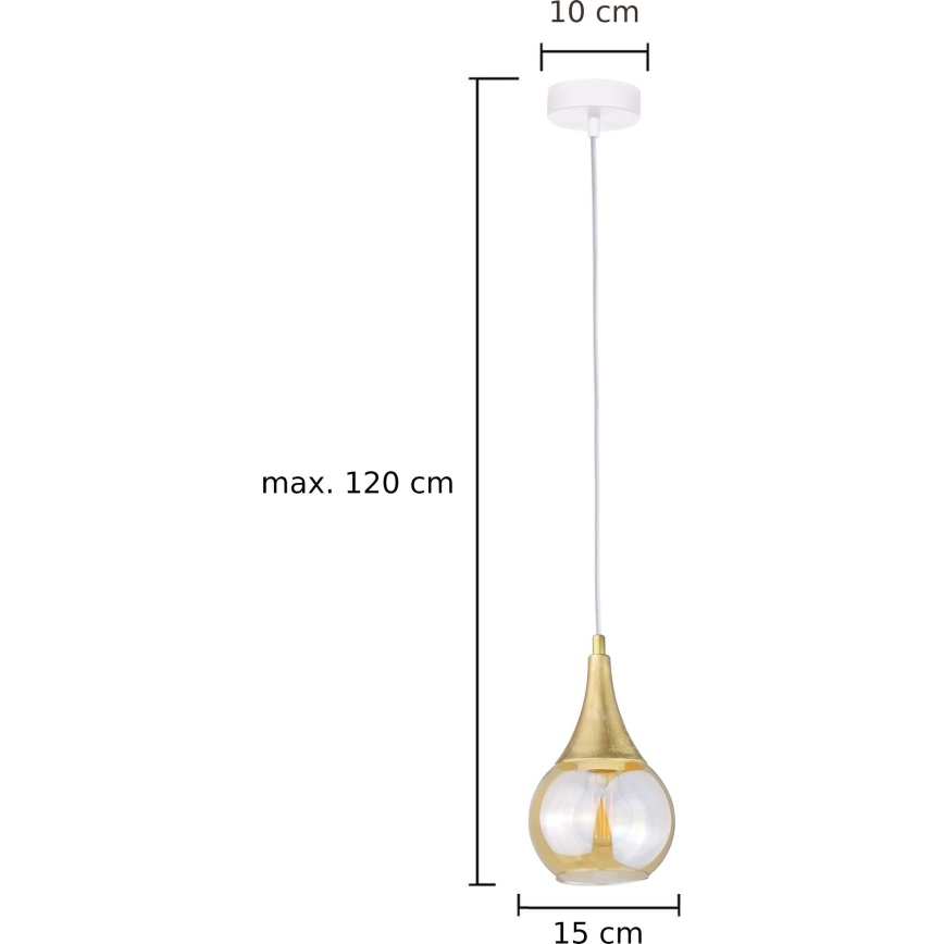 Chandelier on a string LACRIMA WHITE 1xE27/60W/230V