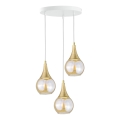 Chandelier on a string LACRIMA WHITE 3xE27/60W/230V d. 30 cm