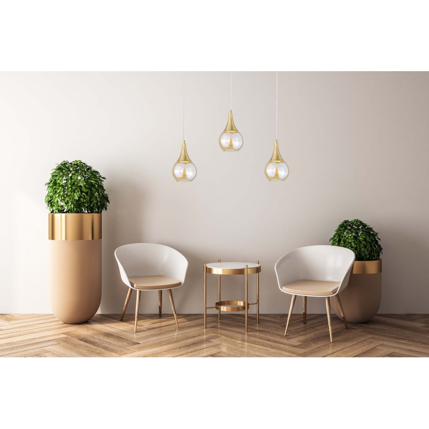 Chandelier on a string LACRIMA WHITE 3xE27/60W/230V