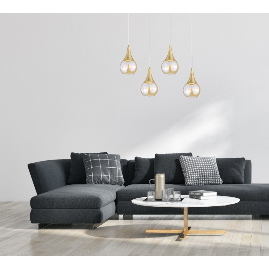 Chandelier on a string LACRIMA WHITE 4xE27/60W/230V