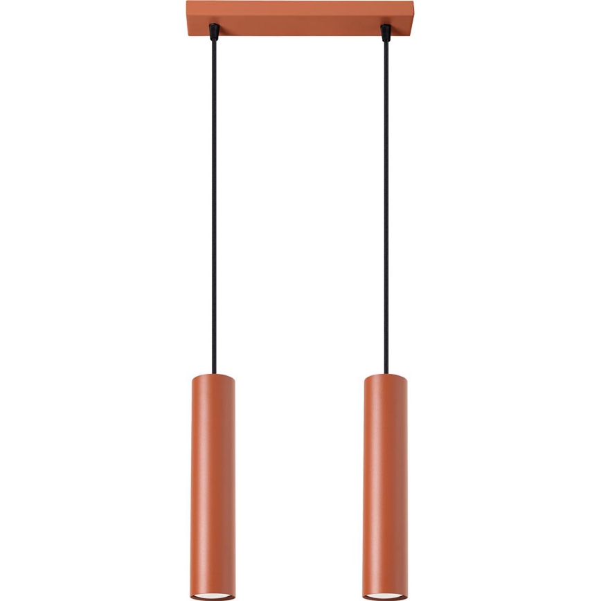 Chandelier on a string LAGOS 2xGU10/10W/230V red