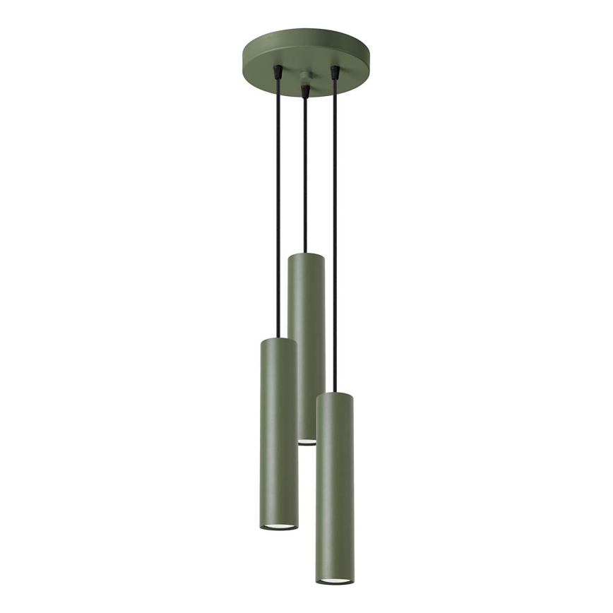 Chandelier on a string LAGOS 3xGU10/10W/230V green