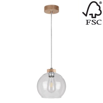 Chandelier on a string LAGUNA 1xE27/60W/230V oak - FSC certified
