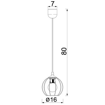 Chandelier on a string LAPS 1xE27/15W/230W black