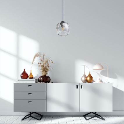 Chandelier on a string LATIL 1xE27/60W/230V black