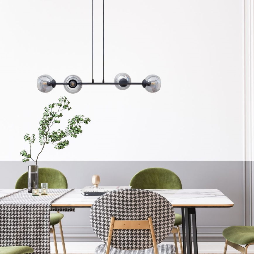Chandelier on a string LATIL 4xE27/60W/230V black