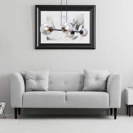 Chandelier on a string LATIL 4xE27/60W/230V black