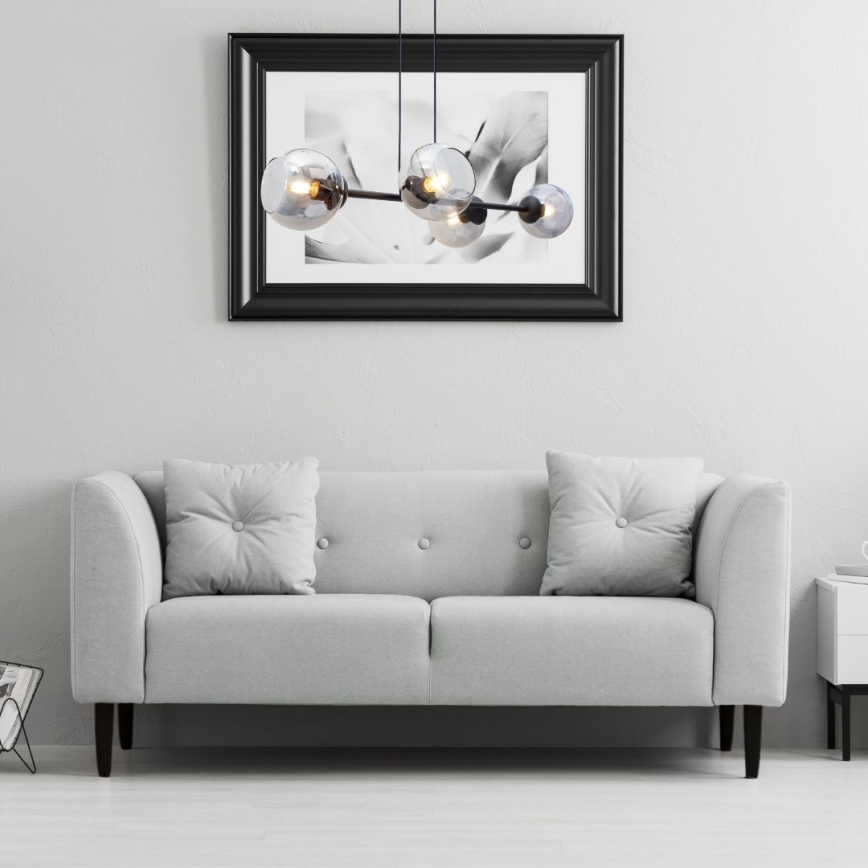 Chandelier on a string LATIL 4xE27/60W/230V black