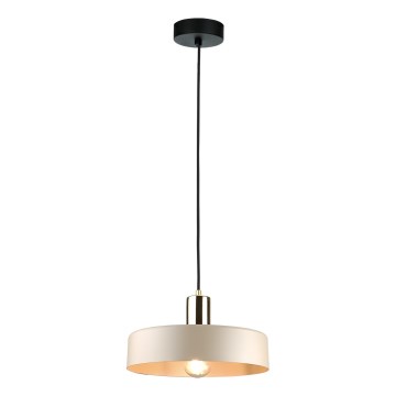 Chandelier on a string LATTE 1xE27/60W/230V beige/black/shiny chrome