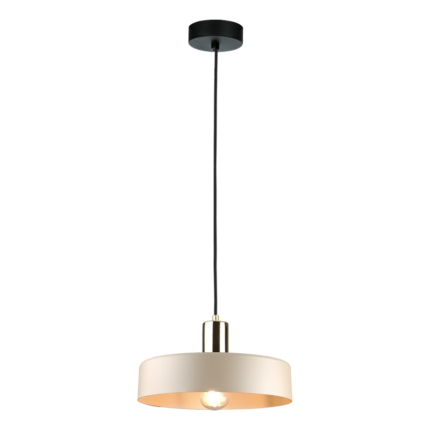 Chandelier on a string LATTE 1xE27/60W/230V beige/black/shiny chrome