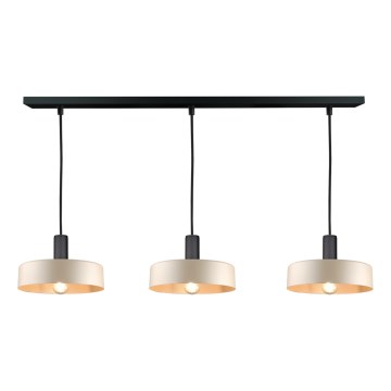 Chandelier on a string LATTE 3xE27/60W/230V beige/black
