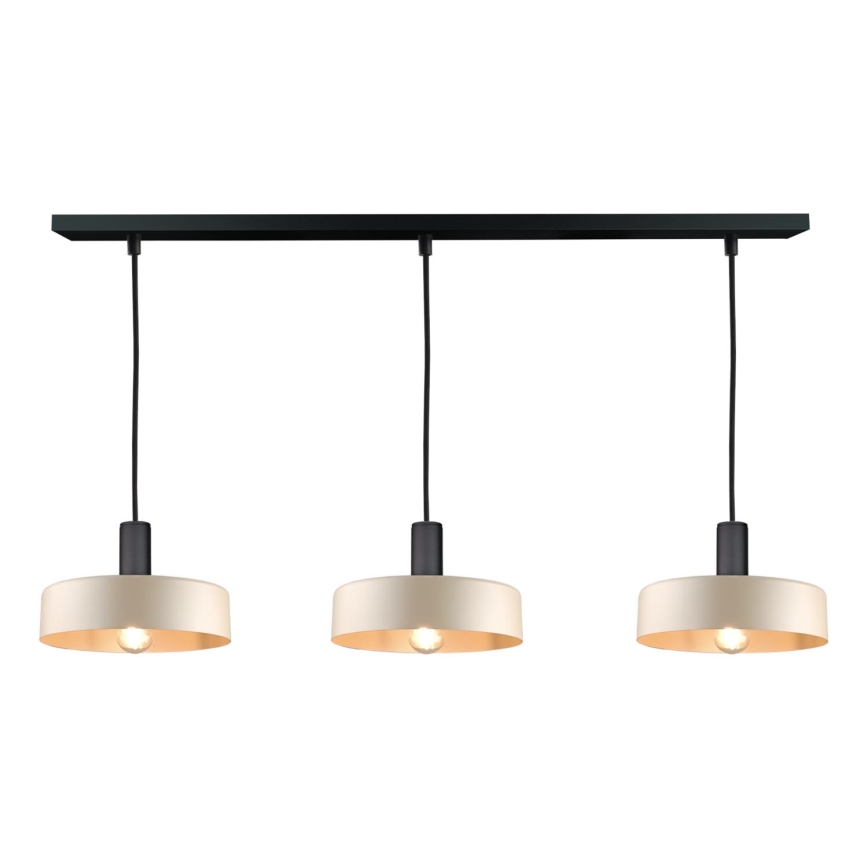 Chandelier on a string LATTE 3xE27/60W/230V beige/black