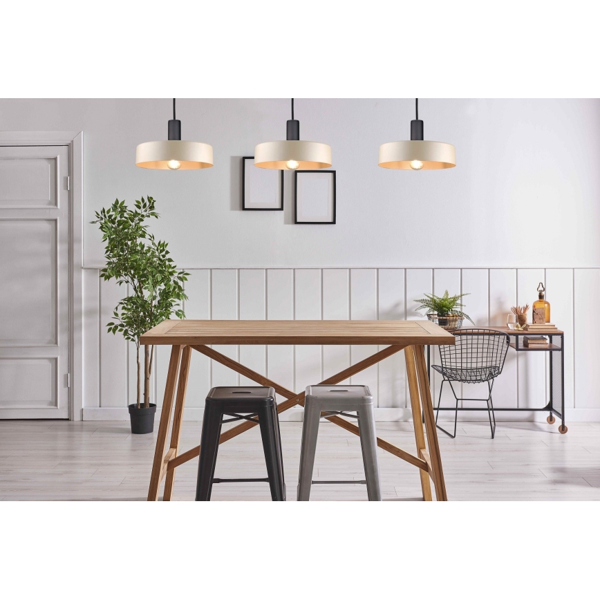 Chandelier on a string LATTE 3xE27/60W/230V beige/black