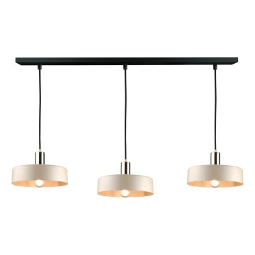 Chandelier on a string LATTE 3xE27/60W/230V beige/black/shiny chrome