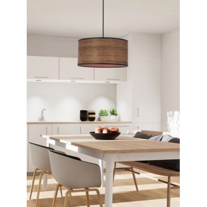 Chandelier on a string LEGNO 1xE27/40W/230V d. 30 cm brown