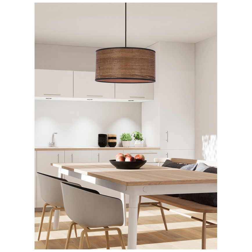 Chandelier on a string LEGNO 1xE27/40W/230V d. 30 cm brown